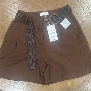 Zara Brown Women's Cargo Shorts with Belt